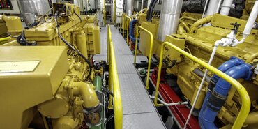 Engine room of a ship